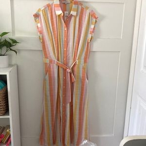 NWT Loft striped shirt dress size 8